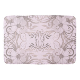 薄紫，花，ファンタジー,エレガント模様，繊細 バスマット