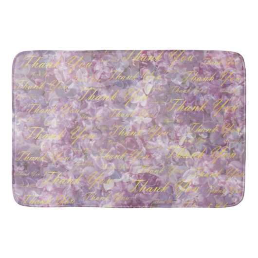 薄紫、金ゴールド、銀感謝してい、あなた、花、フローラ バスマット (正面)