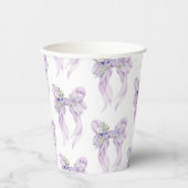 薄紫Bow She's Linging the Knotブライダルシャワー 紙コップ (正面)
