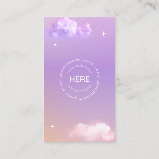 薄紫Connect With UsソーシャルメディアQRコード 名刺 (裏面)