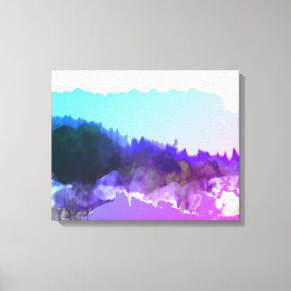 薄紫digital_art横長 キャンバスプリント