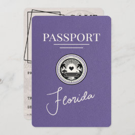 薄紫Florida Passport日付の保存 セーブザデート