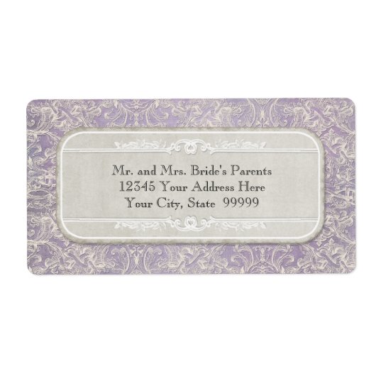 薄紫nグレイヴィンテージフランスのリージェンシーレースエッチド ラベル (正面)