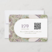 薄紫RSVPインサートヴィンテージアールヌーボーデコミュシャ 招待状 (正面)