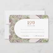 薄紫RSVPインサートヴィンテージアールヌーボーデコミュシャ 招待状 (正面)