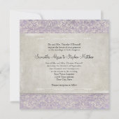薄紫wグレイヴィンテージフランスのリージェンシーレースエッチド 招待状 (正面)