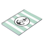 薄緑いかりおよびMongramと縞で飾ります ノートブック (左側)