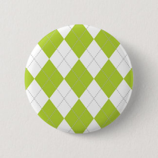 薄緑および白くアーガイル柄のなパターン 缶バッジ