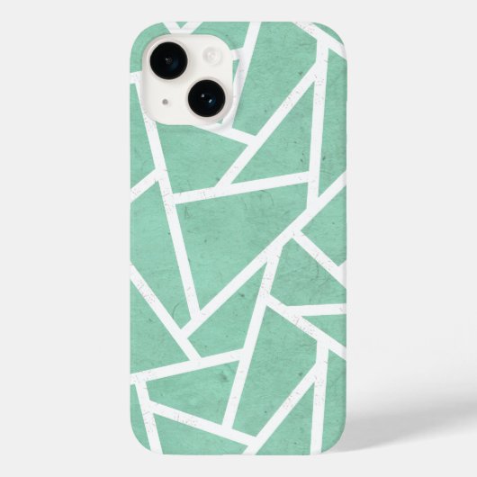 薄緑と白のモザイク模様 Case-Mate iPhoneケース (裏面)
