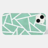薄緑と白のモザイク模様 Case-Mate iPhoneケース (裏面 (横))