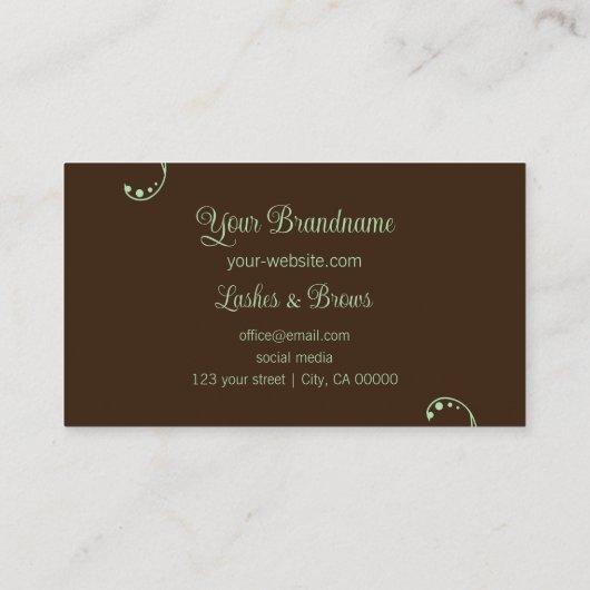 薄緑と茶色の装飾用の斜角華美 名刺 (裏面)