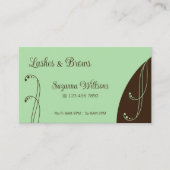 薄緑と茶色の装飾用の斜角華美 名刺 (正面)