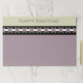 薄緑と黒のフローラを持つ梅ランチョンマット ペーパーパッド (インサイチュ)