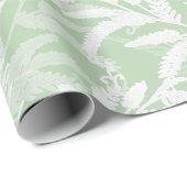 薄緑に白い花。 ラッピングペーパー (ロールコーナー)