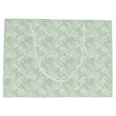 薄緑に白い花。 ラージペーパーバッグ (裏面)