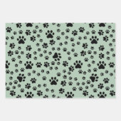 薄緑に黒い前足のプリント ラッピングペーパーシート (正面2)