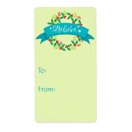 薄緑のクリ信じスマス ラベル (正面)