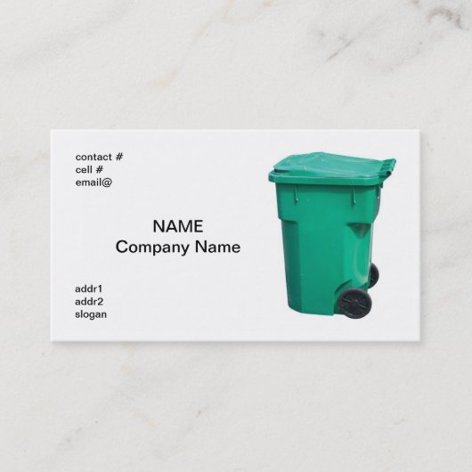薄緑のゴミ箱 名刺 (正面)