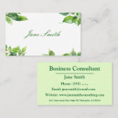 薄緑のチラシのミニマリスト 名刺 (正面/裏面)