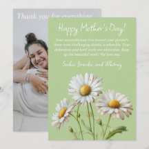 薄緑のデイジー ハッピーマザーズデー カード|1 枚の写真
