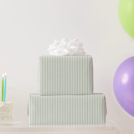 薄緑のミントストライプの誕生日 ラッピングペーパー