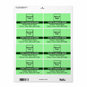 薄緑の出荷でビジネス名を強調 ラベル (フルシート)