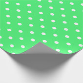 薄緑の大きい宇宙の白い水玉模様 ラッピングペーパー (角)