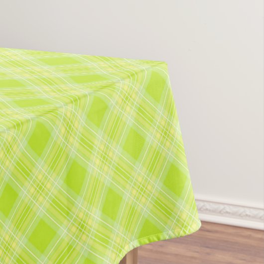薄緑の格子縞 テーブルクロス (インサイチュ)