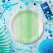 薄緑の水彩画の紙皿 ペーパープレート (パーティー)