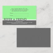 薄緑の灰色のシンプルは友人カードを参照します 紹介カード (正面/裏面)