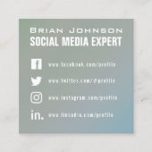 薄緑の灰色のスタイルの専門カバー スクエア名刺 (正面)