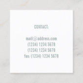 薄緑の灰色のスタイルの専門カバー スクエア名刺 (裏面)