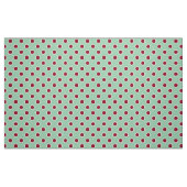 薄緑の生地の輪郭を描かれたえんじ色の水玉模様 ファブリック (ファットクウォーター)