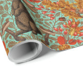 薄緑の秋のウサギ ラッピングペーパー (ロールコーナー)