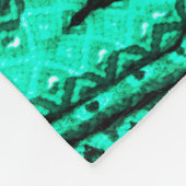 薄緑の継ぎ目のないイカットペルシャじゅうたん。民族t フリースブランケット (角)