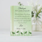 薄緑の背景に緑の蝶 -  サンキューカード (スタンド正面)