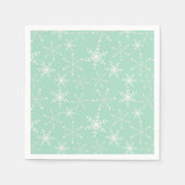 薄緑の背景を持つ雪 スタンダードカクテルナプキン (正面)