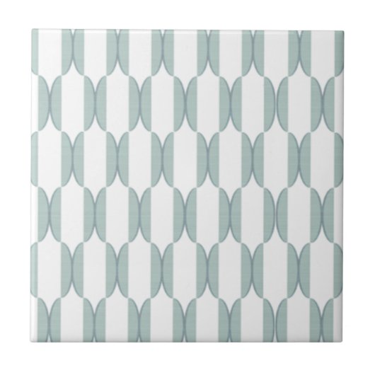 薄緑の色のレトロの半月 タイル (正面)