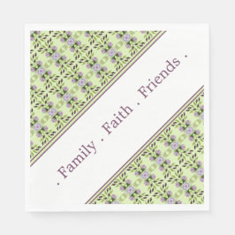 薄緑の装飾模様 スタンダードランチョンナプキン