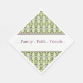 薄緑の装飾模様 スタンダードランチョンナプキン (角)