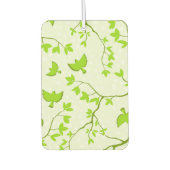 薄緑の装飾鳥と枝のデザイン カーエアーフレッシュナー (正面)