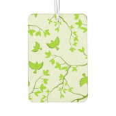 薄緑の装飾鳥と枝のデザイン カーエアーフレッシュナー (裏面)