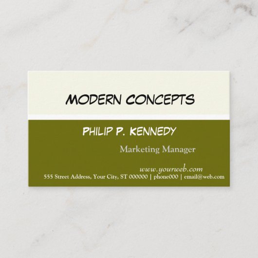 薄緑の詳細はシンプルでモダンな概念を方向づけました 名刺 (正面)
