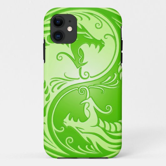 薄緑の陰陽のドラゴン Case-Mate iPhoneケース (裏面)