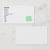 薄緑の4つの葉のクローバーshamrock.png 名刺 (正面/裏面)