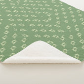 薄緑のsherpaのフリースの運河の花 シェルパブランケット (3/4)