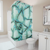 薄緑のSucculent シャワーカーテン (インサイチュ)