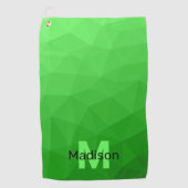 薄緑グラデーション幾何学メッシュモノグラム ゴルフタオル (正面)