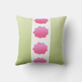 薄緑ストライプ花 クッション (裏面)