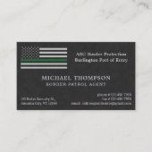 薄緑フラッグフェイク皮革縁ど剤 名刺 (正面)